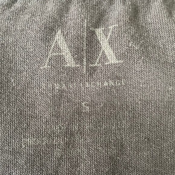 Armani Exchange Casual SS Crew Neck Cotton T Shirt Black Green w Beading Sz S - Picture 8 of 10